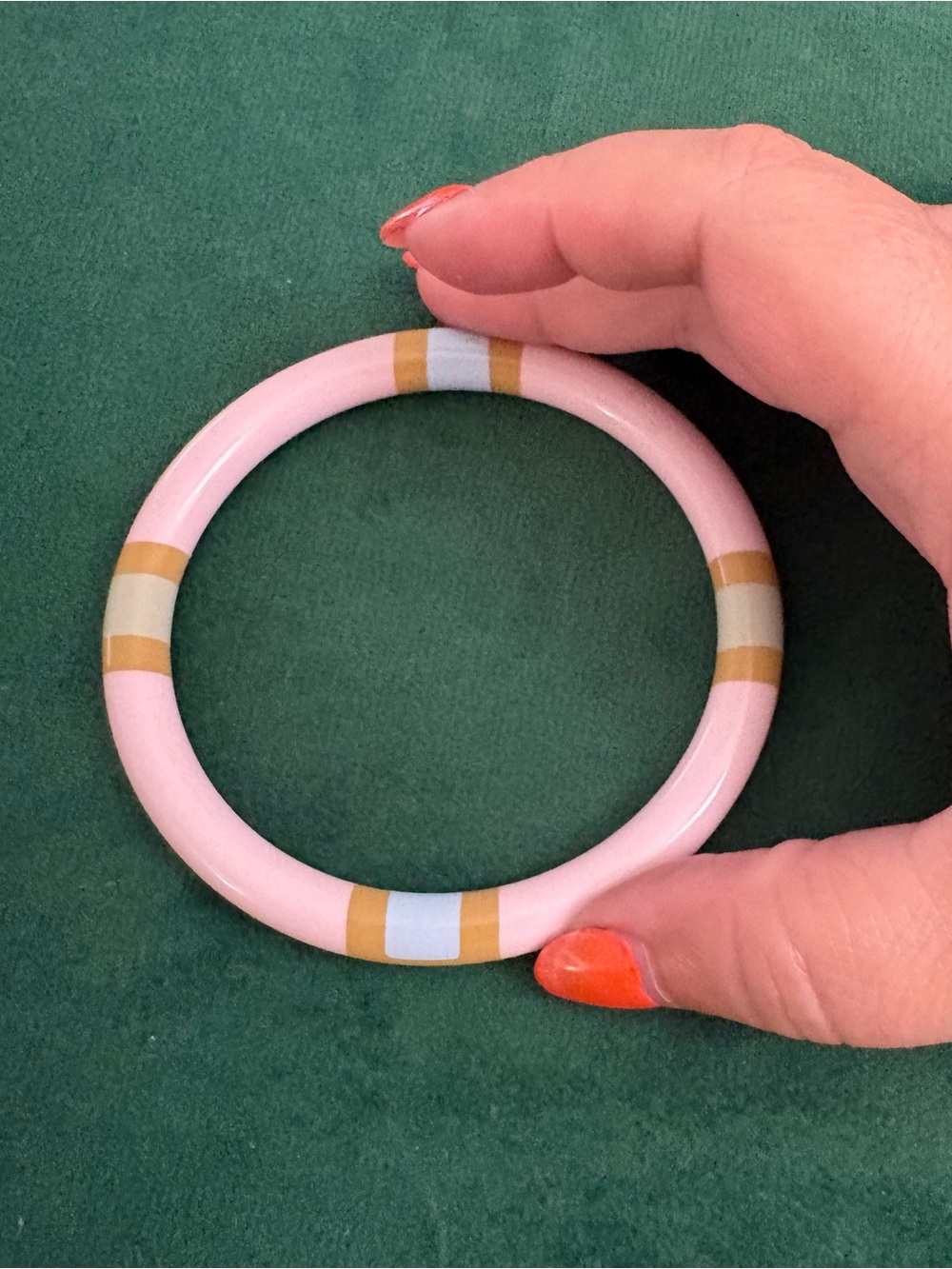 Hermès Rose H Equipe Lacquered Wood Bangle Bracelet Size T3 (M) - Picture 8 of 9